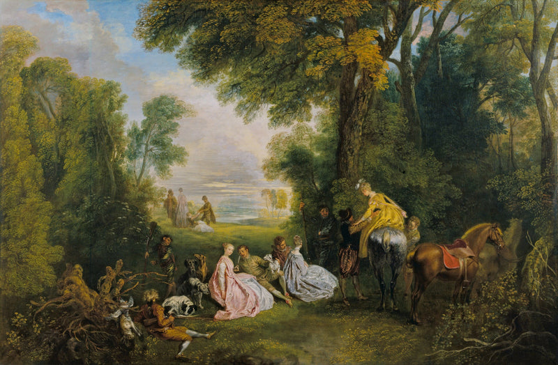 Metsästystapaaminen - Antoine Watteau