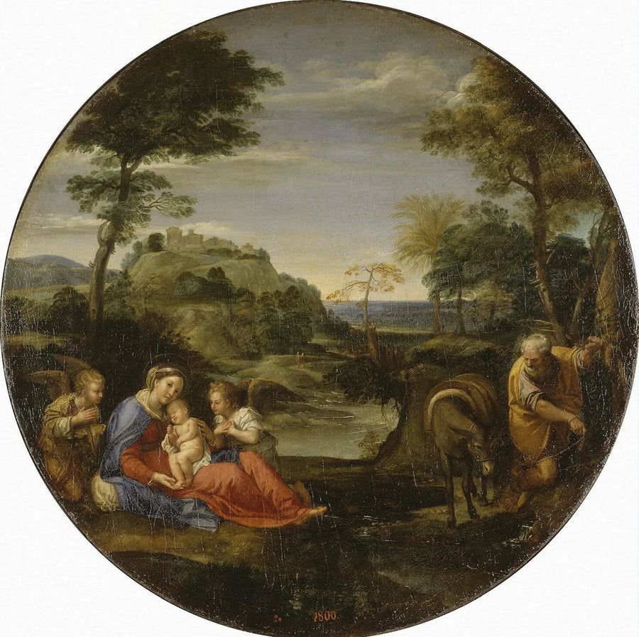 Pieni taulu Egyptin paossa - Annibale Carracci