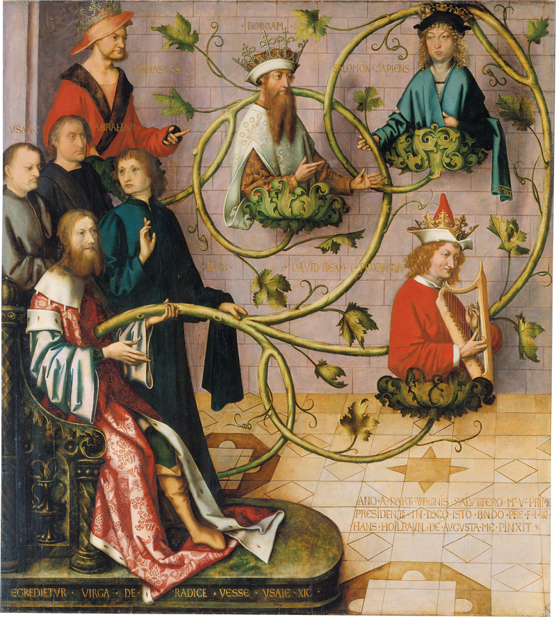 Dominikaaninen alttari Frankfurtista: Jessé-puu (alareuna) - Hans Holbein vanhempi