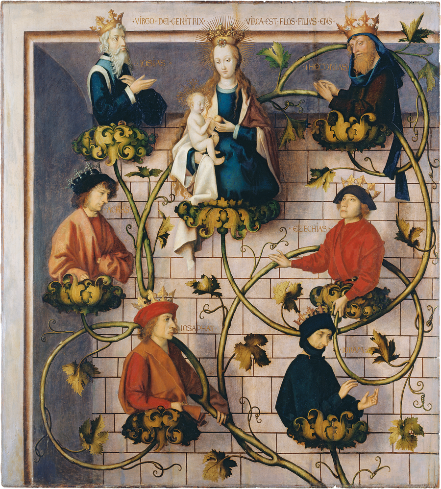 Dominikaaninen alttari Frankfurtista: Jessén puu (yläosa) - Hans Holbein vanhempi