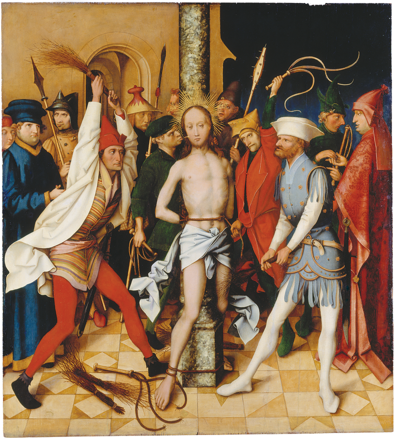 Dominikaaninen alttaritaulu Frankfurtista: Ristiinnaulitseminen - Hans Holbein vanhempi