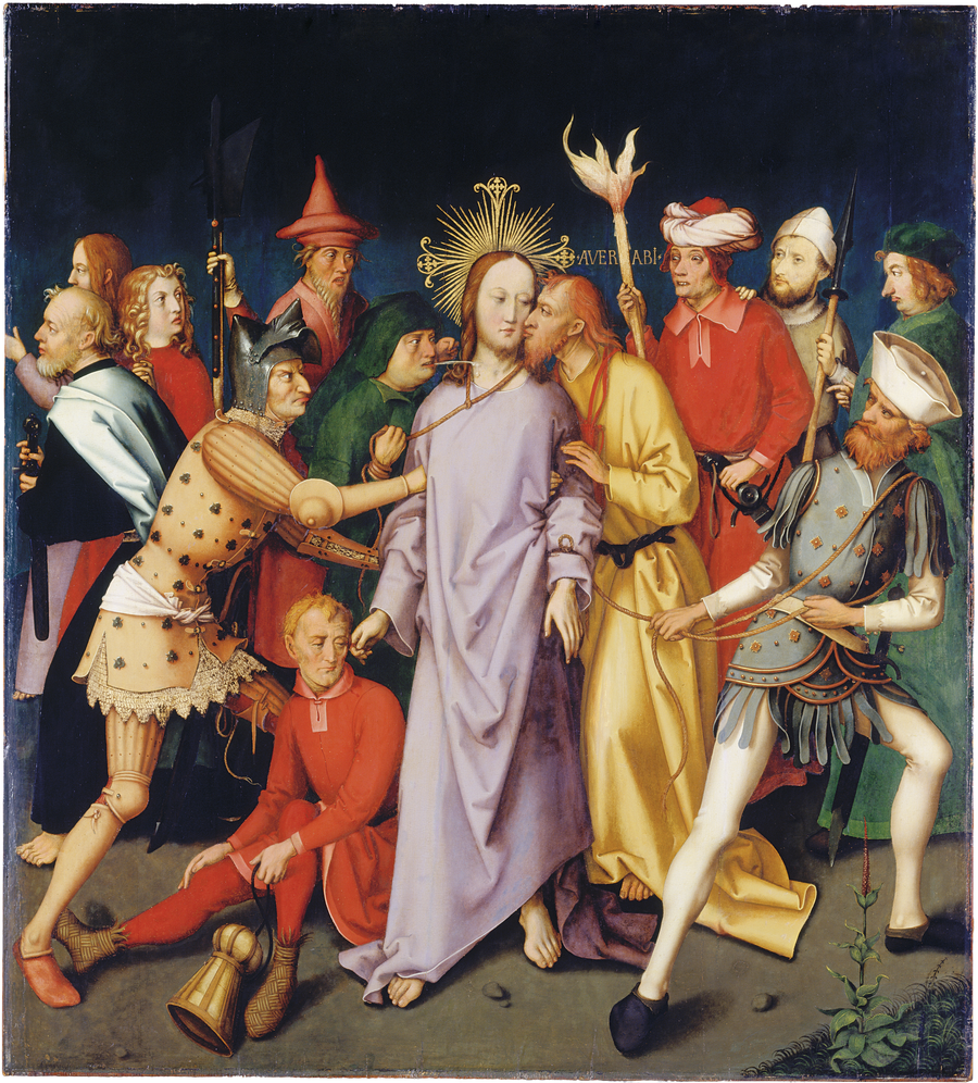 Dominikaaninen alttaritaulu Frankfurtista: Kristuksen pidätys - Hans Holbein vanhempi