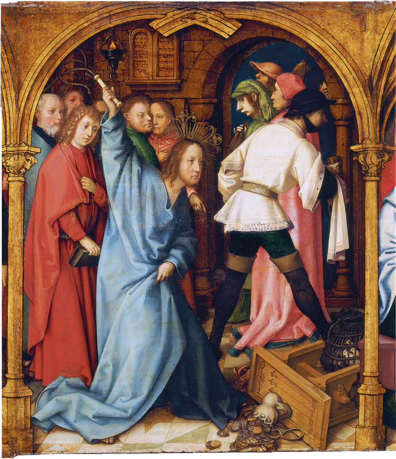 Frankfurtin dominikaaninen alttari: Temppelin puhdistus - Hans Holbein vanhempi