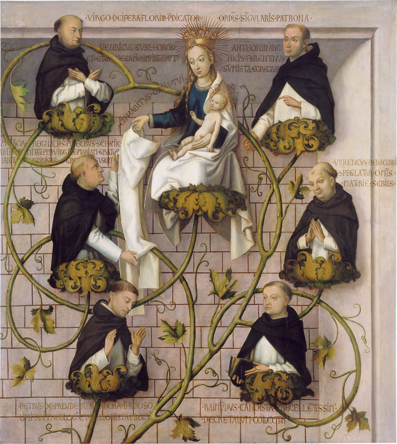 Frankfurtin dominikaaninen alttaritaulu: Dominikaanisen järjestyksen sukulinja (yläosa) - Hans Holbein vanhempi