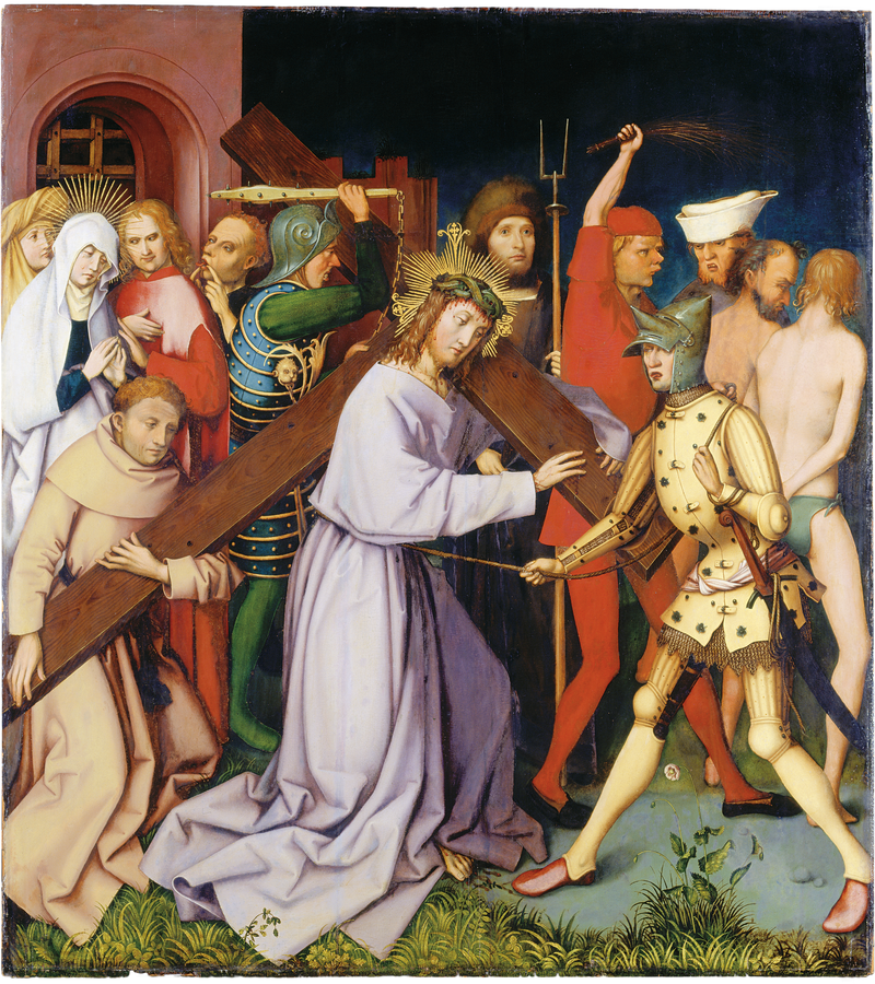 Dominikaaninen alttaritaulu Frankfurtista: Port de la Croix - Hans Holbein vanhempi