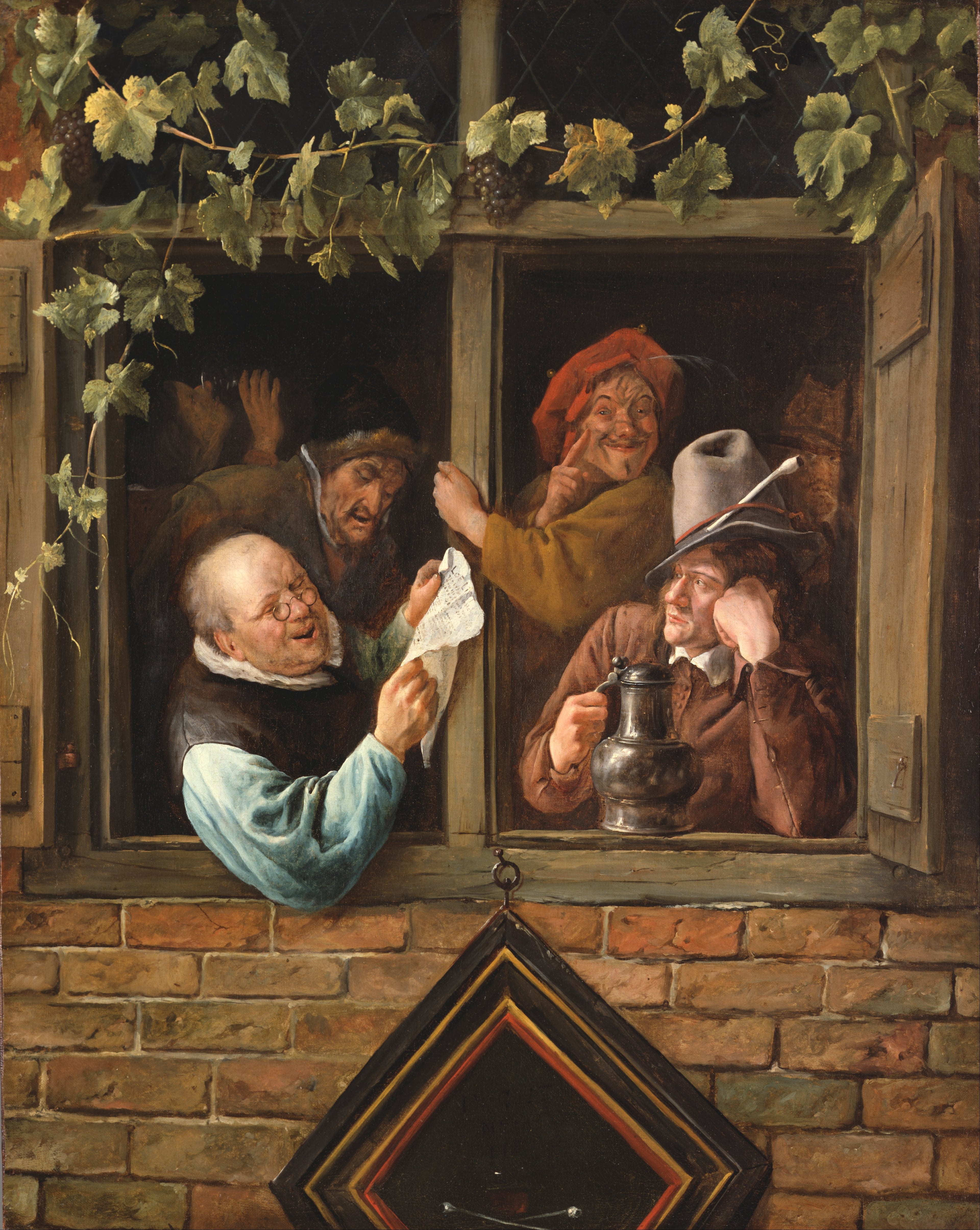 Rhétoriciens à une fenêtre - Jan Steen image 1 copie peinte à la main à l’huile