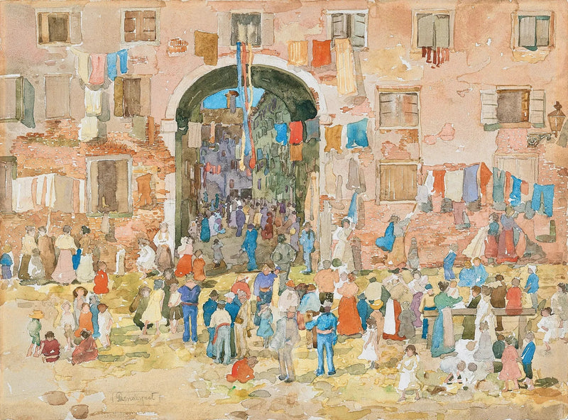 Riva degli Schiavoni, Castello (Venetsia) - Maurice Prendergast