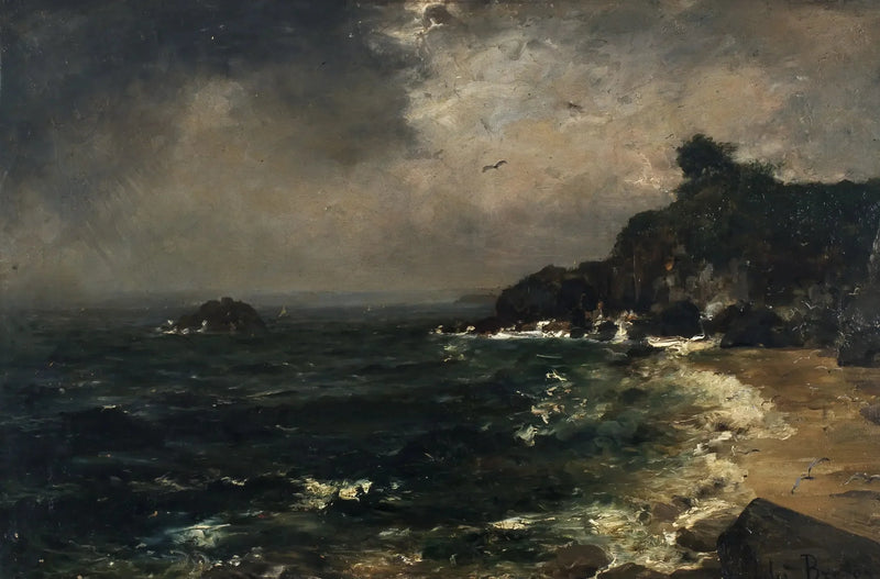 Rantaviiva myrskyn alla - Meri - Jules Breton