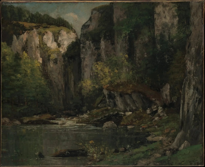 Joki ja kalliot - Gustave Courbet