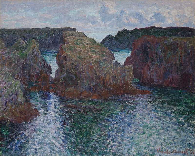 Les Rochers Port-Goulpharissa, Belle-Île W1095 - Claude Monet