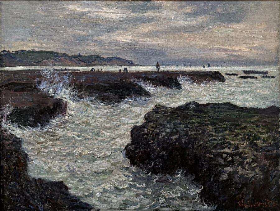 Kalliot Pourvillessä, laskuvesi. - Claude Monet
