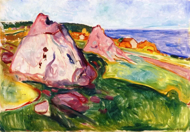 Punaiset kivet lähellä Åsgårdstrandia - Edvard Munch