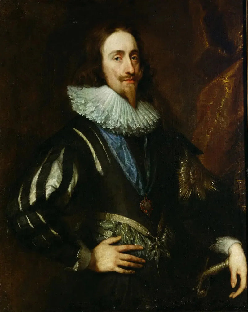 Englannin kuningas Kaarle I (1600-1649), kolmivartalokuvan muotokuva - Antoine van Dyck