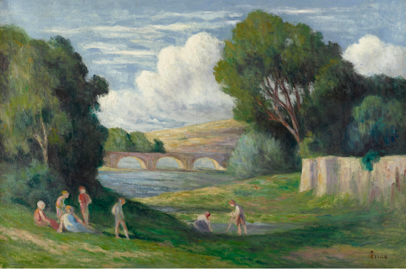 Rolleboise, uimarit Seine-joen rannalla - Maximilien Luce