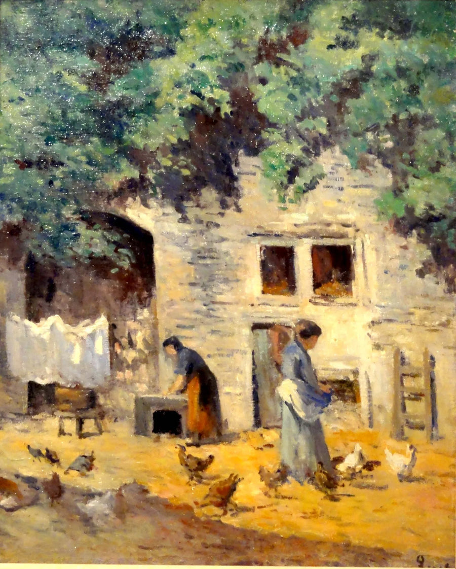 Rolleboise, maatilan piha - Maximilien Luce