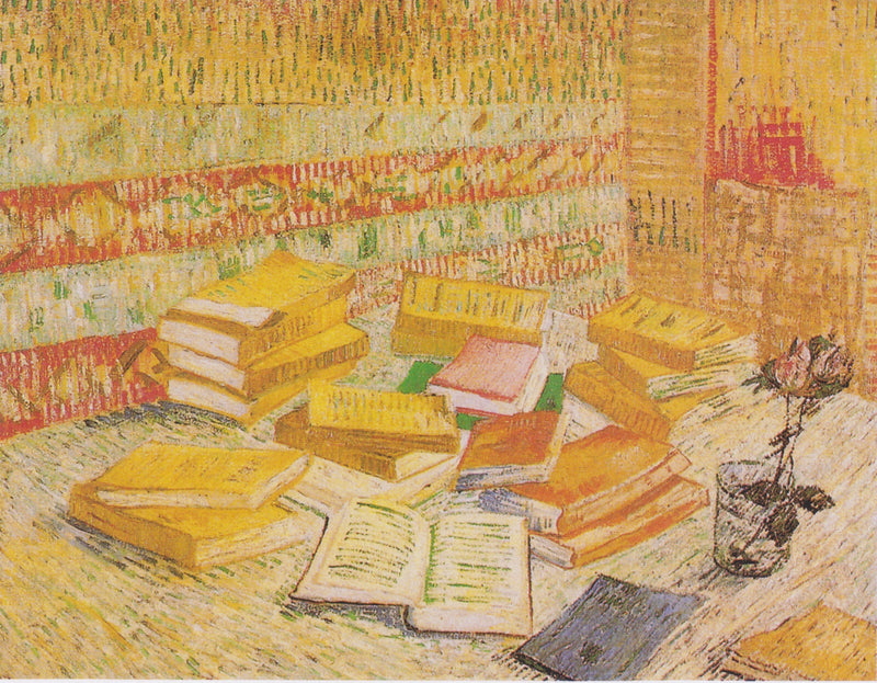Still life with French novels and a rose in a glass - Vincent van Gogh