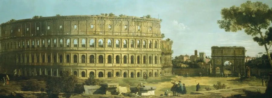 Rooma: näkymä Colosseumista ja Constantinuksen kaaresta - Canaletto