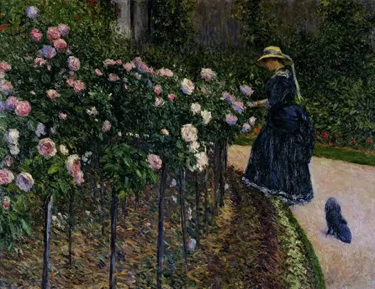 Ruusut pienessä Gennevilliersin puutarhassa - Gustave Caillebotte