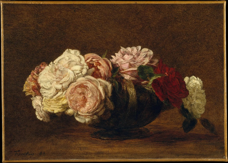 Ruusut kulhossa - Henri Fantin-Latour