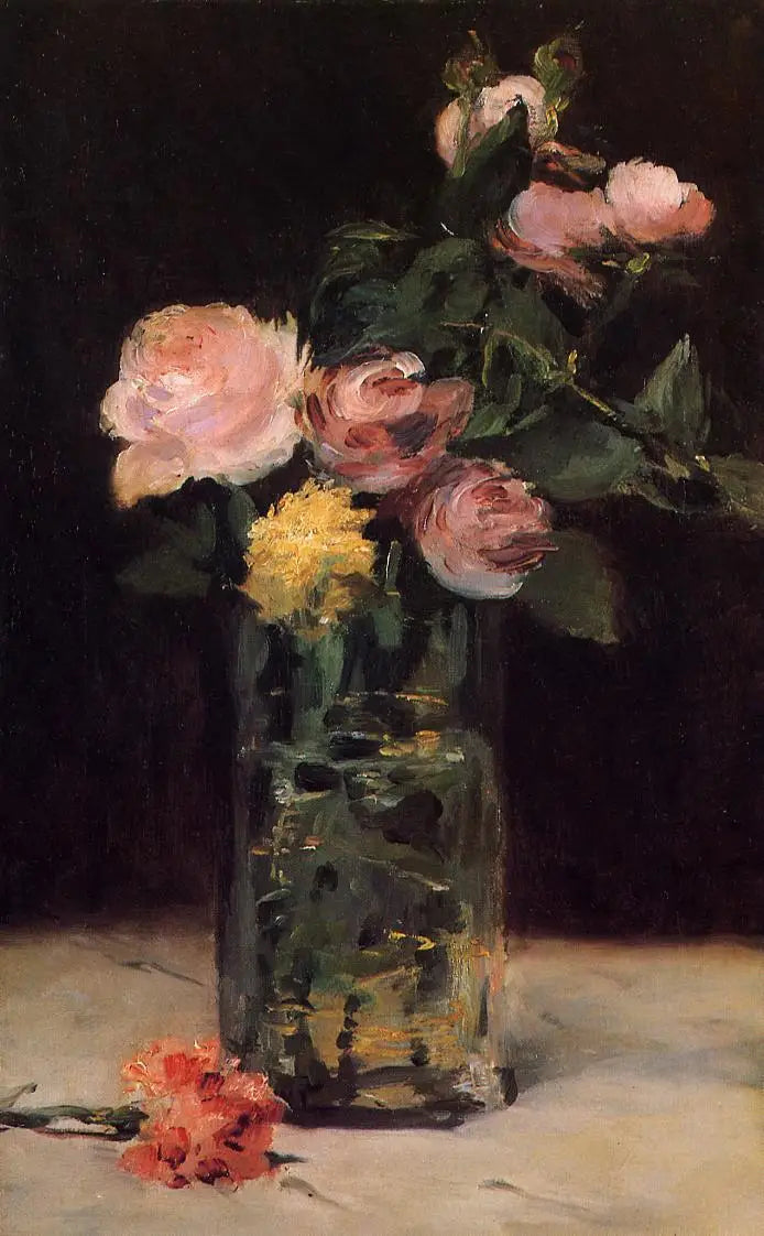 Ruusut maljakossa - Édouard Manet
