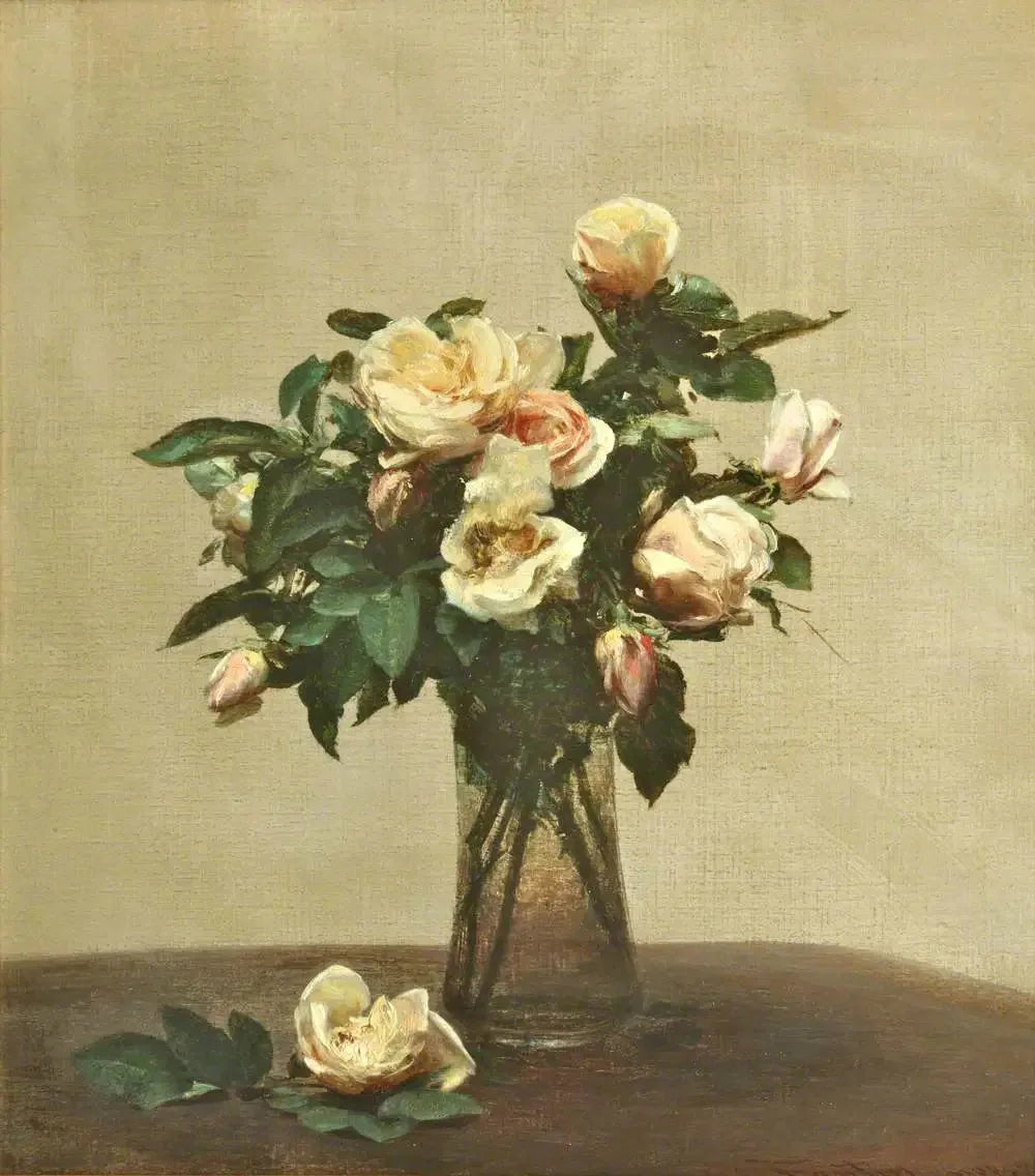 Roses dans un vase en verre - Henri Fantin-Latour image 1 reproduction réalisée par Alpha Reproduction