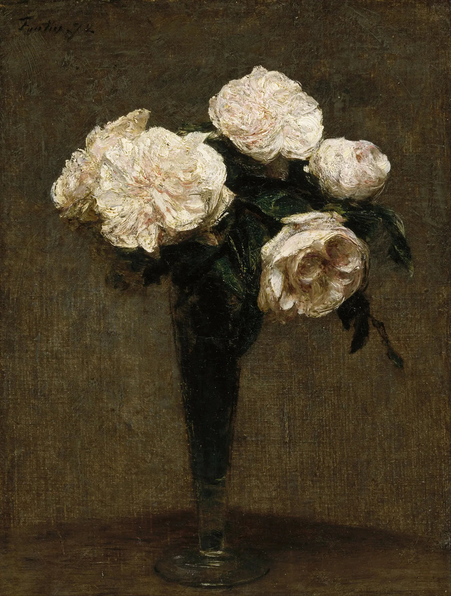 Ruusut maljakossa - Henri Fantin-Latour