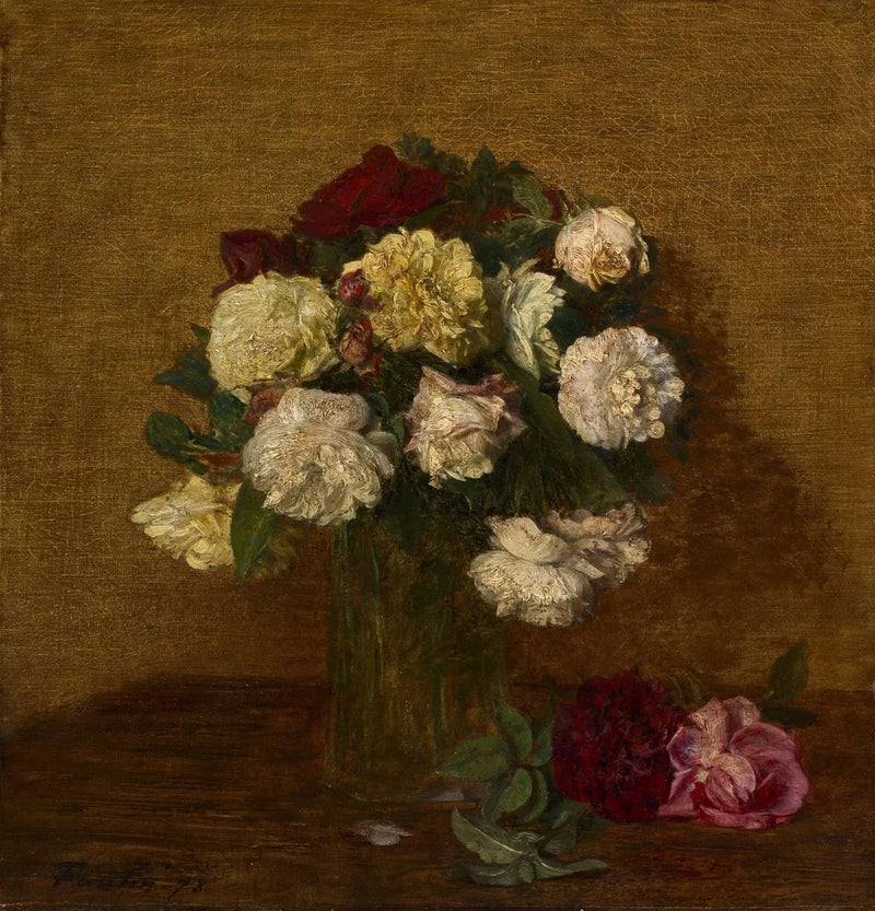 Ruusut maljakossa - Henri Fantin-Latour