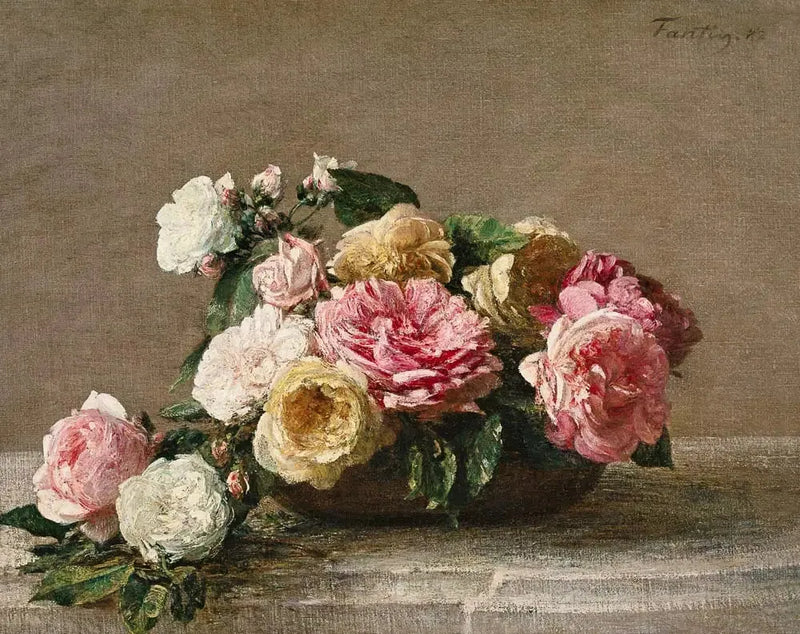 Ruusut maljassa - Henri Fantin-Latour