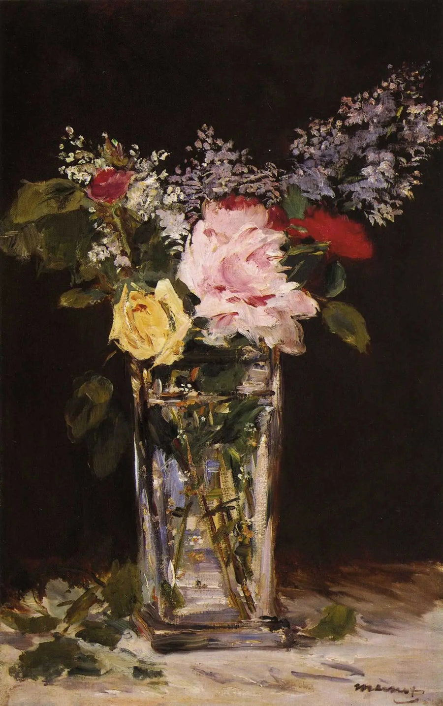 Ruusut ja syreenit - Édouard Manet