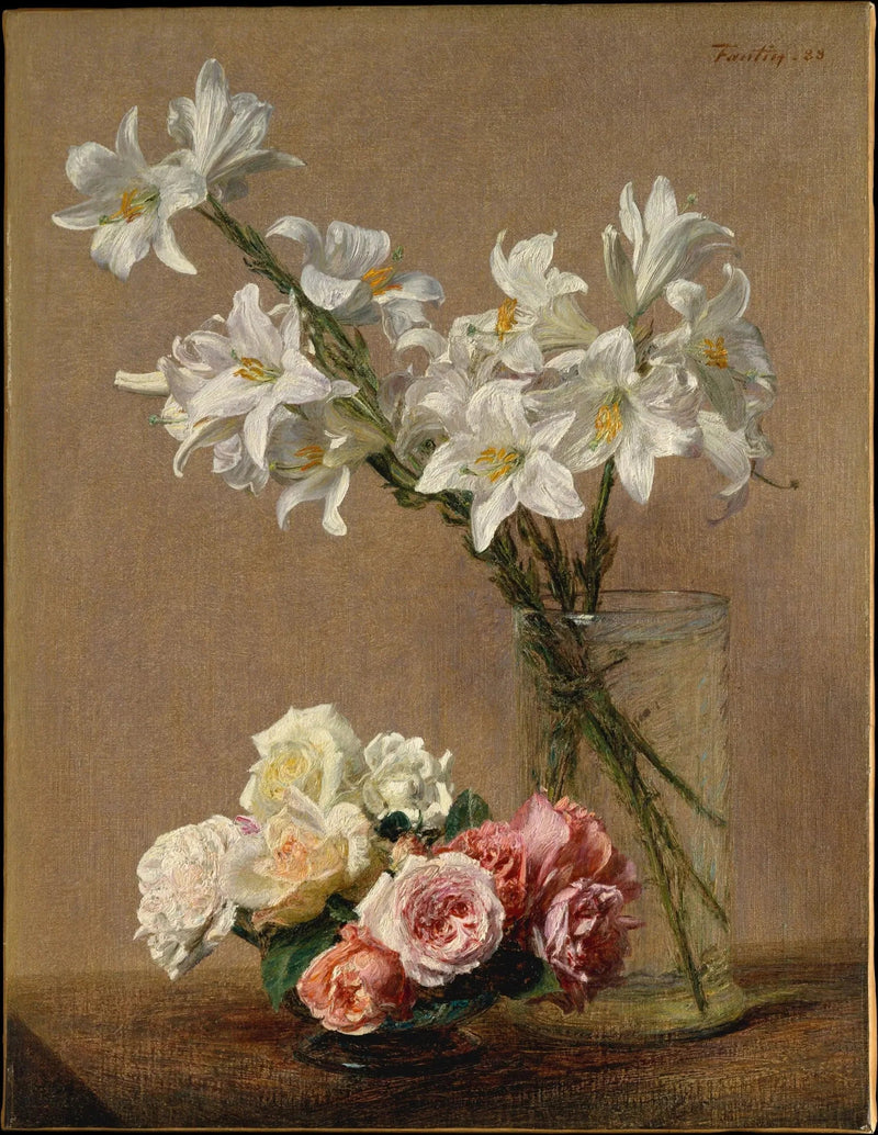 Ruusut ja liljat - Henri Fantin-Latour