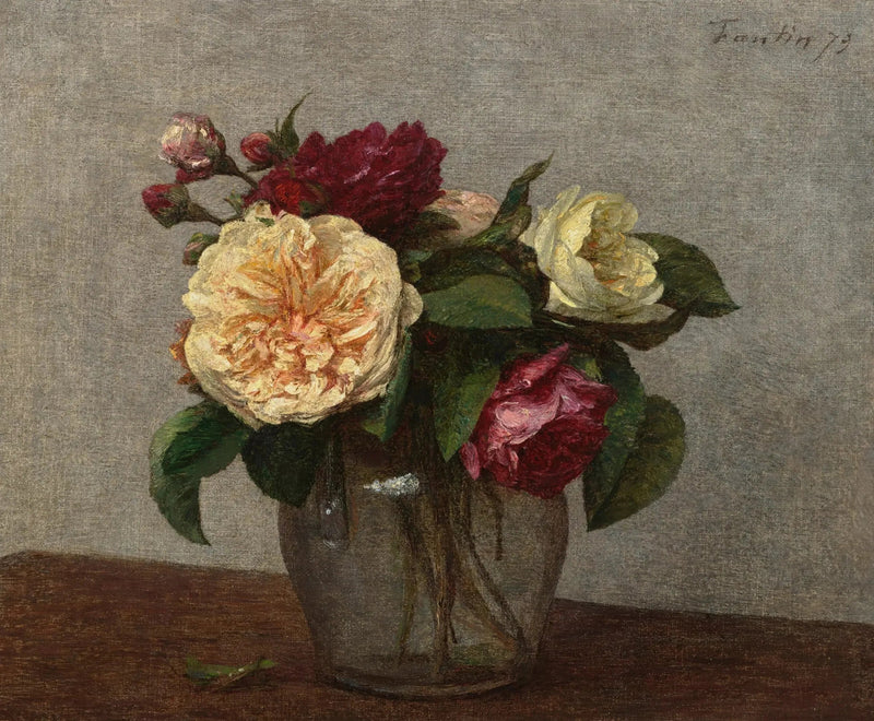 Keltaiset ja punaiset ruusut - Henri Fantin-Latour