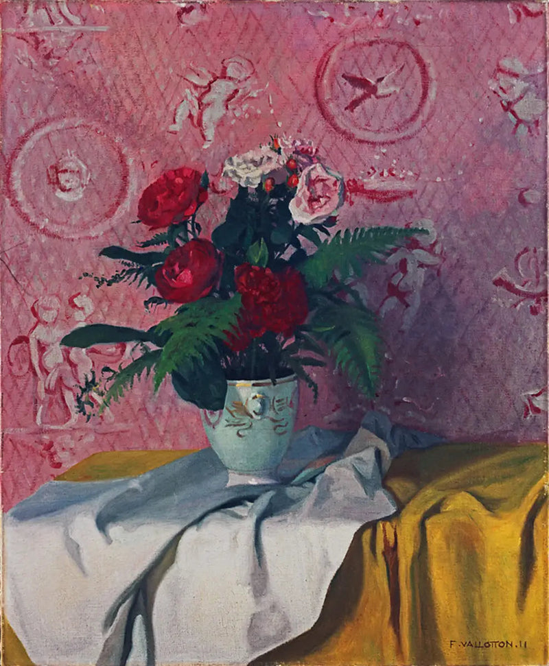 Punaiset ja valkoiset ruusut - Félix Vallotton