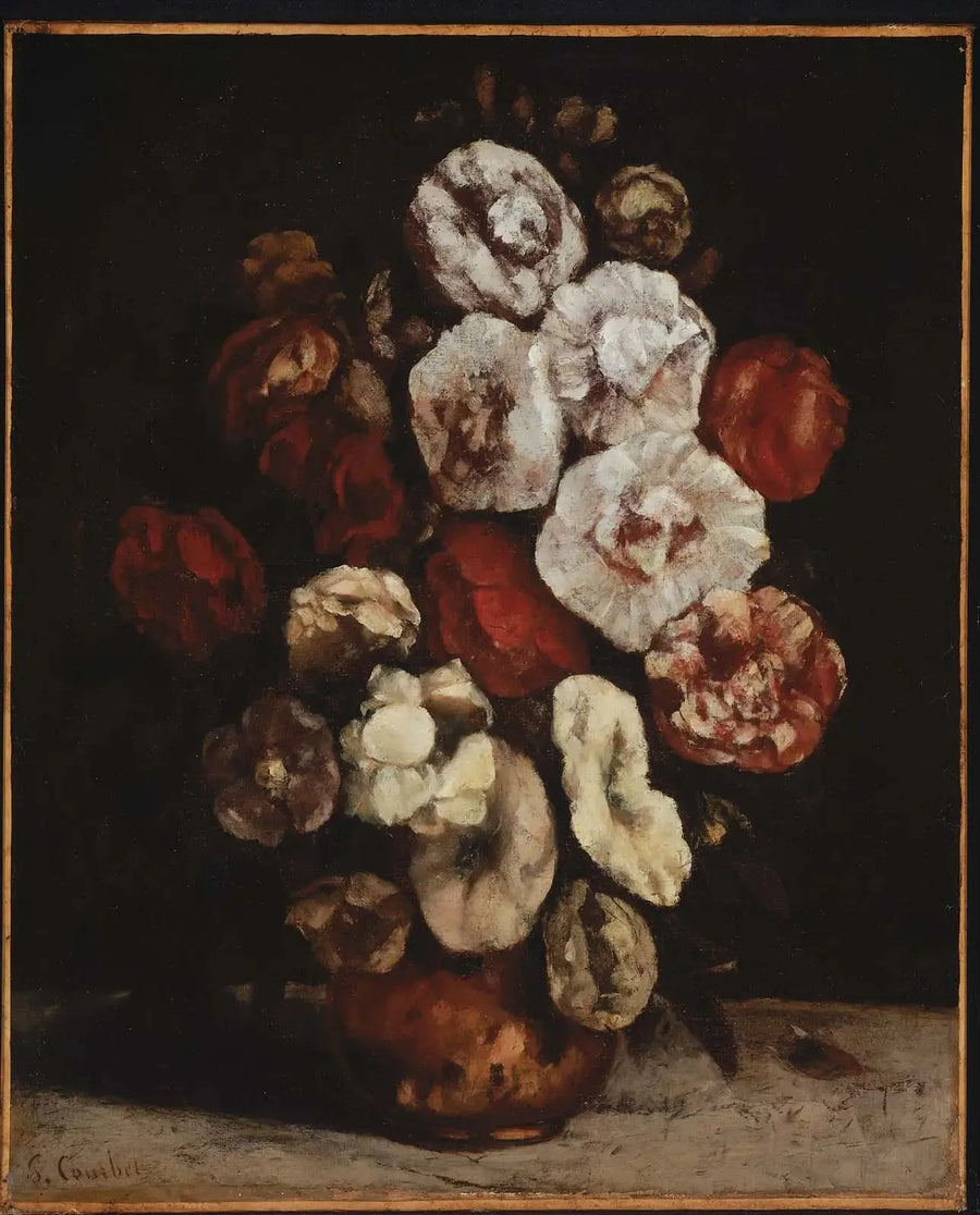 Ruusupensaat kuparisessa kulhossa - Gustave Courbet