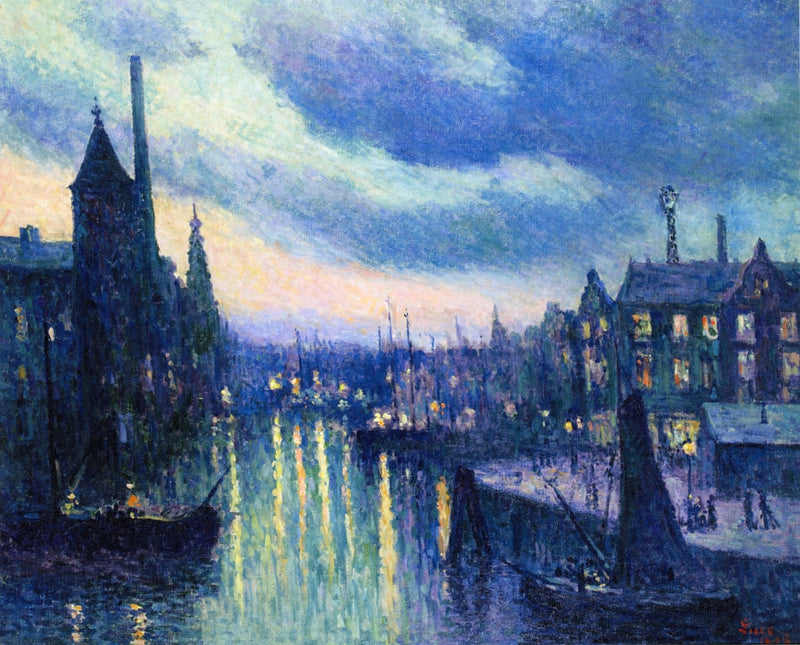 Rotterdamin yövaikutelma (La Schie) - Maximilien Luce