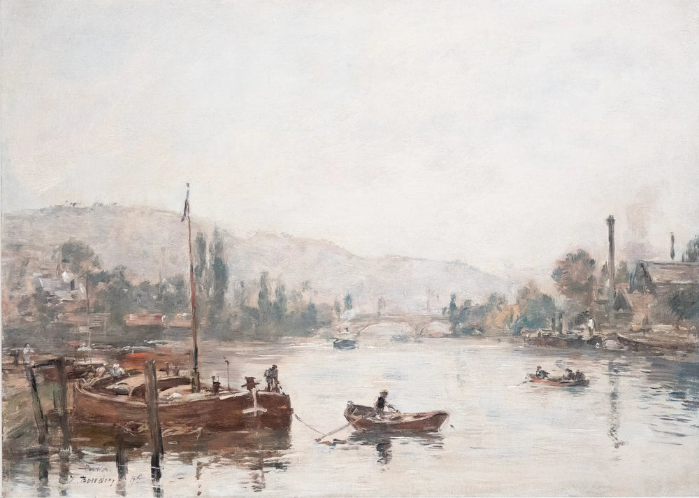 Rouen - La côte Sainte-Catherine, brume du matin - Eugène Boudin image 1 copie de tableau peinte à la main
