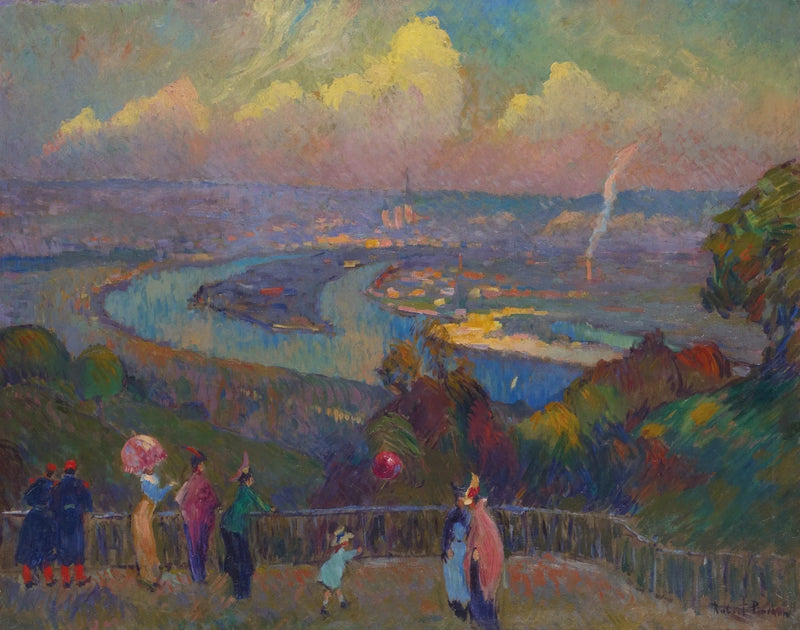 Rouen, La Seine, näkymä Caudebecin korkeuksilta - Robert Antoine Pinchon