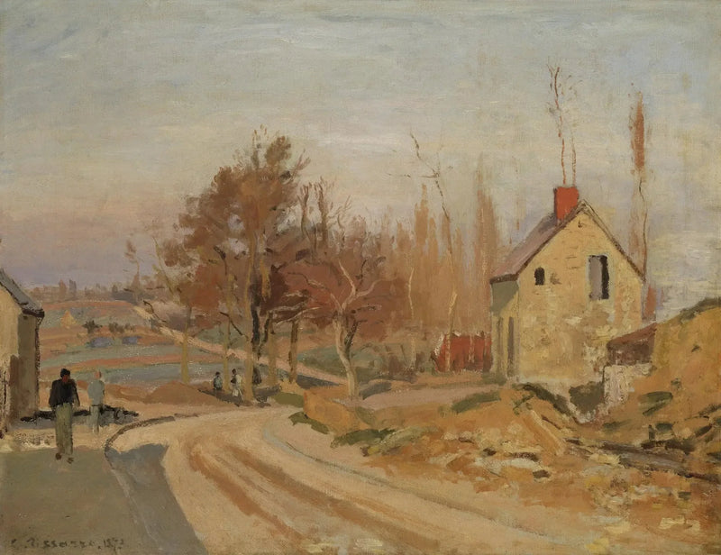 Osny-Pontoise-tie, valkoinen pakkanen - Camille Pissarro