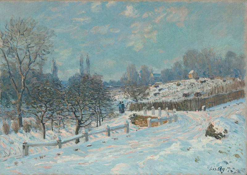 Louveciennesin reitti lumiefekti - Alfred Sisley