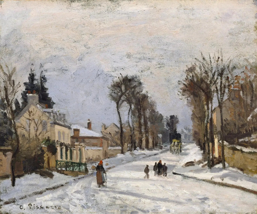 Versaillesin tie Louveciennesiin, lumiefekti - Camille Pissarro