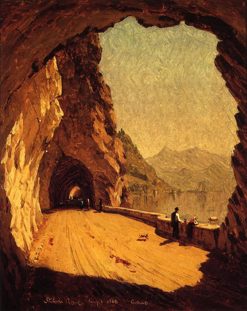 Stelvion tie järven rannalla - Sanford Robinson Gifford