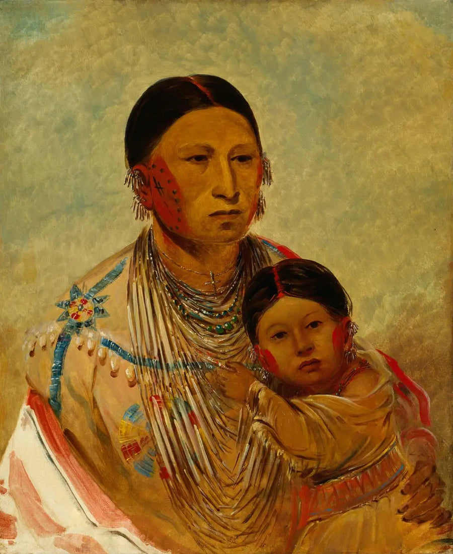 Ru-ton-ye-wee-ma, Pigeon pavanant, Naismuodostelma Valkoinen Pilvi - George Catlin