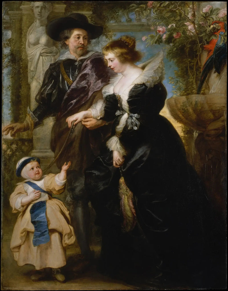 Rubens, hänen vaimonsa Hélène Fourment (1614-1673) ja yksi heidän lapsistaan - Peter Paul Rubens