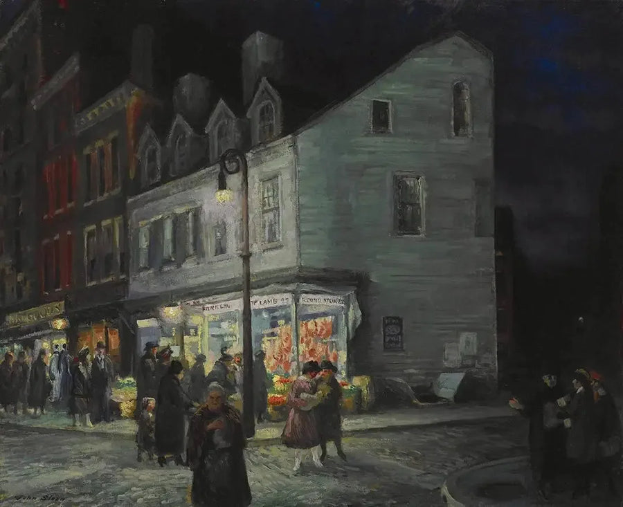 Rue Bleecker, lauantai-ilta - John Sloan