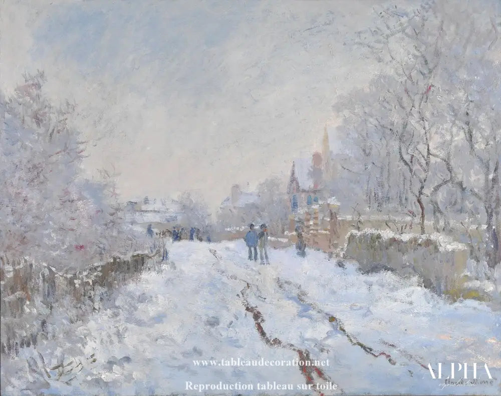 Rue sous la neige, Argenteuil - Tableau neige Monet - Reproductions de tableaux et peintures haut de gamme