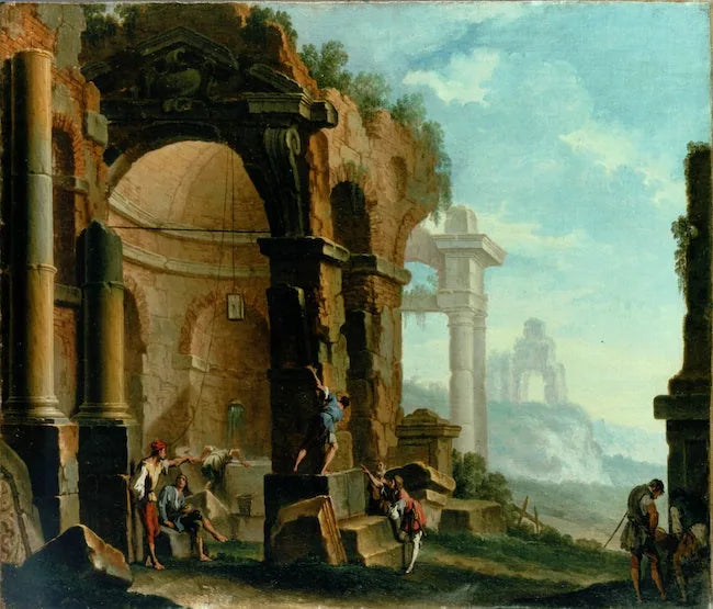 Antiikin rauniot hahmojen kanssa - Sebastiano Ricci
