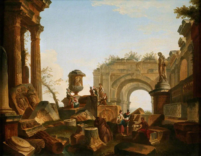 Rauniot urnin ja kaaren kanssa - Giovanni Paolo Panini