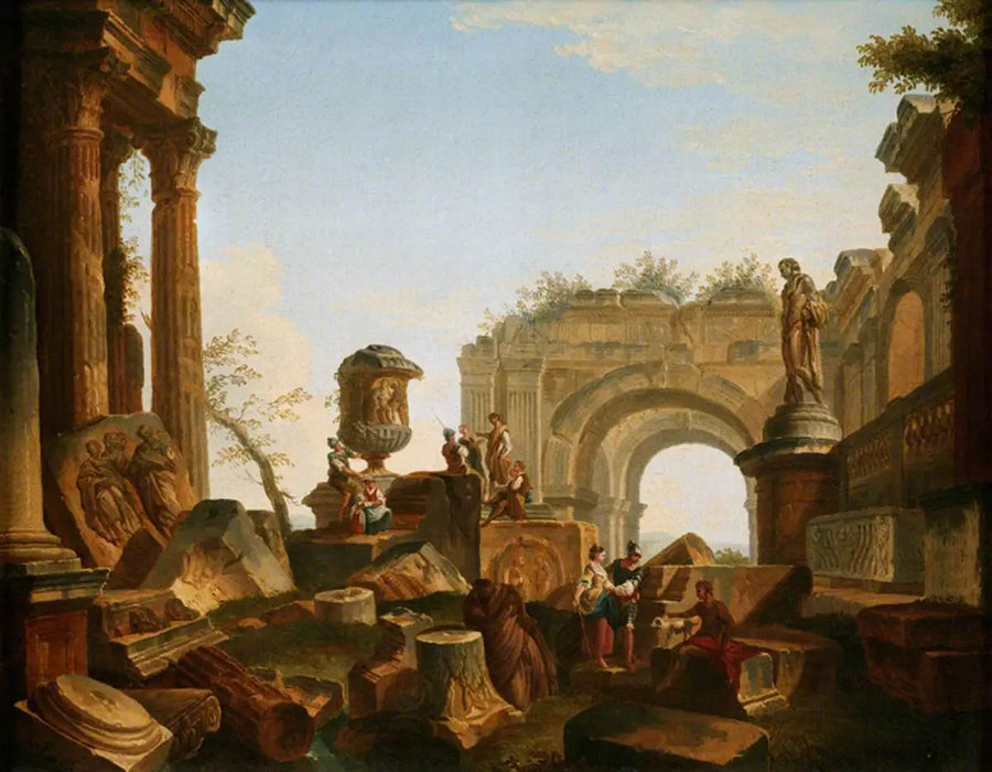 Rauniot urnin ja kaaren kanssa - Giovanni Paolo Panini