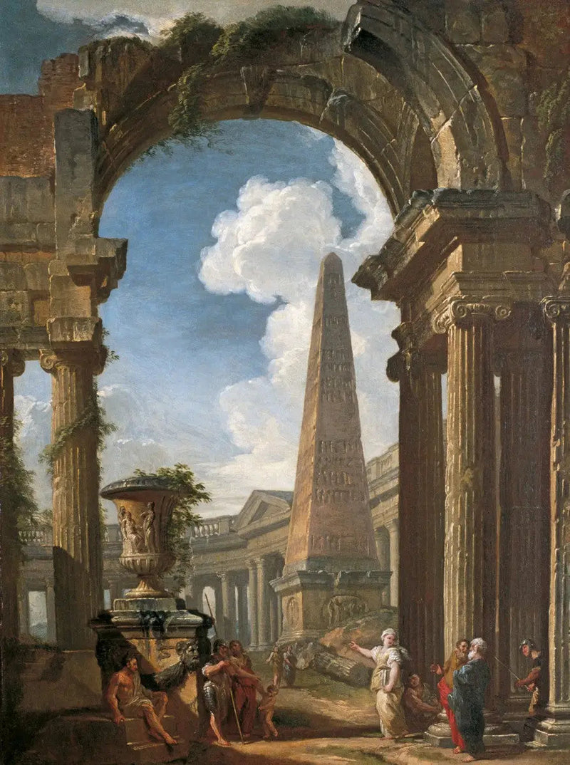 Temppelin rauniot sibyllan kanssa - Giovanni Paolo Panini