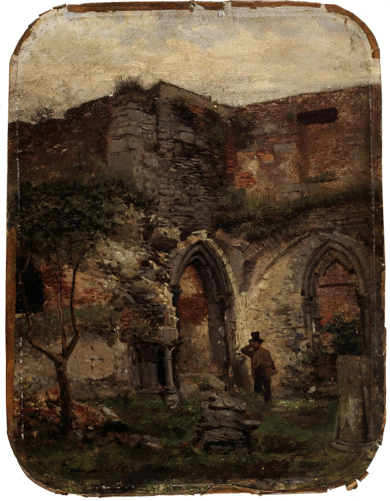 Saint-Bavonin luostarin rauniot Gandin kaupungissa - Jules Breton