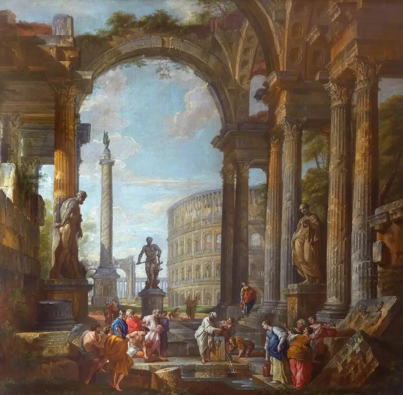 Roomalaiset rauniot figuurien kanssa - Giovanni Paolo Panini